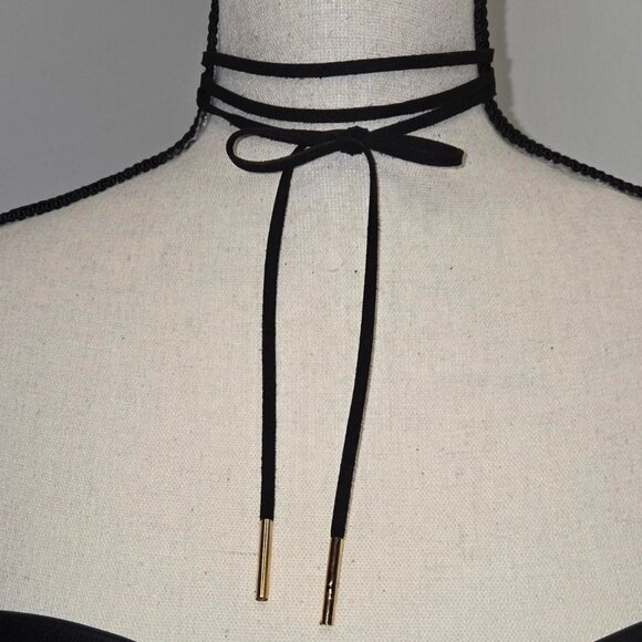 Wrap around choker with gold decor ends - Picture 4 of 6